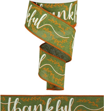 2.5" x 10 YDS Thankful Fall Ribbon