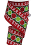 2.5" x 10 YDS Stripe Glitter Circle Ribbon
