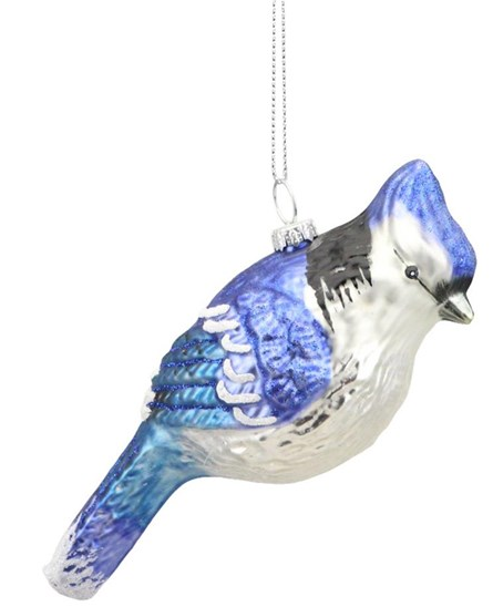 Glass Blue Jay Ornament
