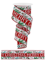 2.5" x 10 YDS Merry Christmas Berry Ribbon
