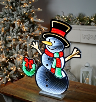 Snowman w/ Wreath Infinity Light