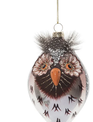 Glass Owl Ornament w/ Feathers (2-Styles)