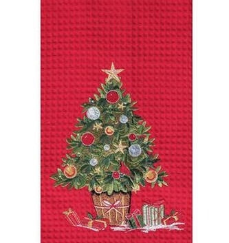 Embroidered Christmas Tree Towel