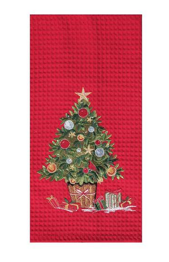 Embroidered Christmas Tree Towel