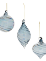 Iridescent Blue Glass Ornament