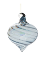 Iridescent Blue Glass Ornament