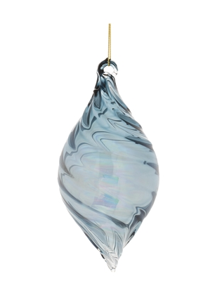 Iridescent Blue Glass Ornament