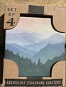 Set of 4 Watercolor Mountain Coasters