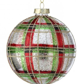 Mercury Glass Plaid Ornament (3-Styles)