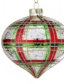 Mercury Glass Plaid Ornament (3-Styles)