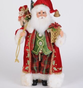 Karen Didion Lighted Traditional Tartan Santa Karen Didion Lighted Traditional Tartan Santa