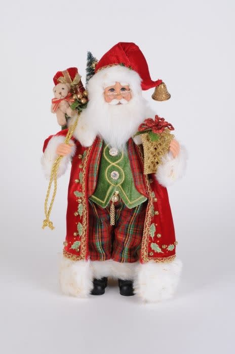 Karen Didion Lighted Traditional Tartan Santa Karen Didion Lighted Traditional Tartan Santa