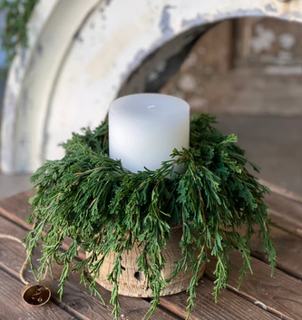 Trailing Cedar Candle Ring