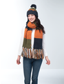 Simply Noelle Bold Stripe Fringed Scarf