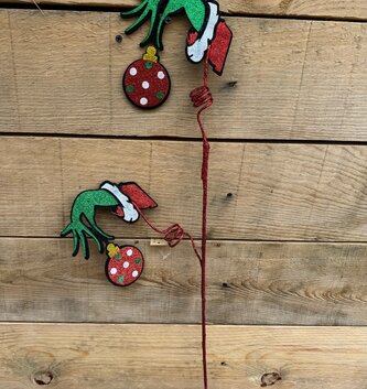 25" Glitter Grinch Hand Spray