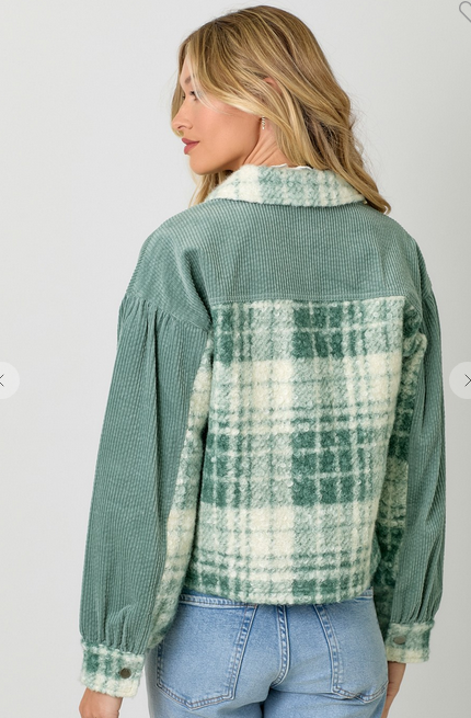 Curdoroy Plaid Shacket By: Mystree