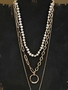 3 Layer Gold Pearl Necklace