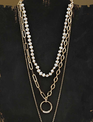 3 Layer Gold Pearl Necklace