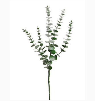 Flocked Eucalyptus Spray