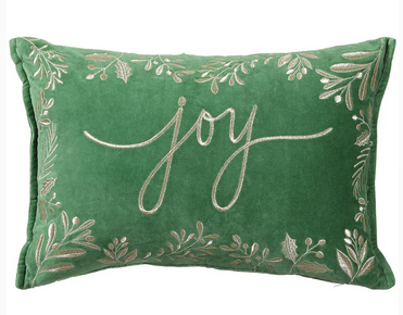 Embroidered Velvet Rectangular Pillow