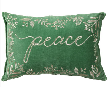 Embroidered Velvet Rectangular Pillow