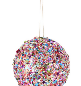 Multi Color Sequin Ball Ornament