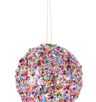 Multi Color Sequin Ball Ornament