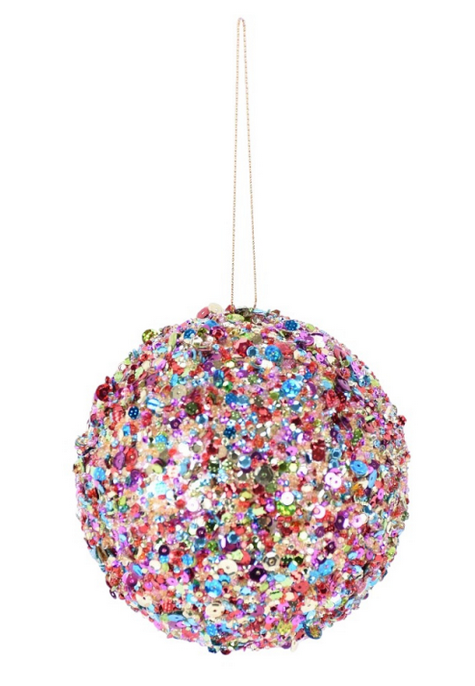 Multi Color Sequin Ball Ornament