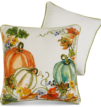 18" Pumpkin On Vine Pillow