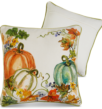 18" Pumpkin On Vine Pillow