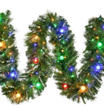 9-Ft Multicolor Mixed Greenery Christmas Garland