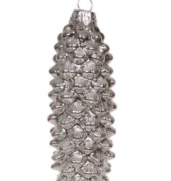 Glass Slender Pinecone Ornament (2-Colors)