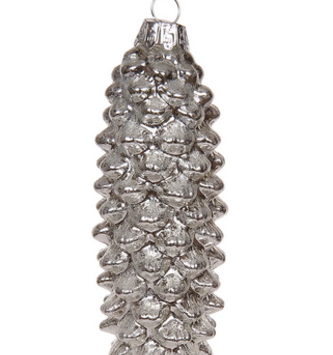 Glass Slender Pinecone Ornament (2-Colors)