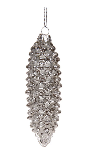Glass Slender Pinecone Ornament