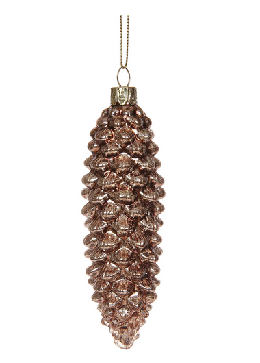 Glass Slender Pinecone Ornament