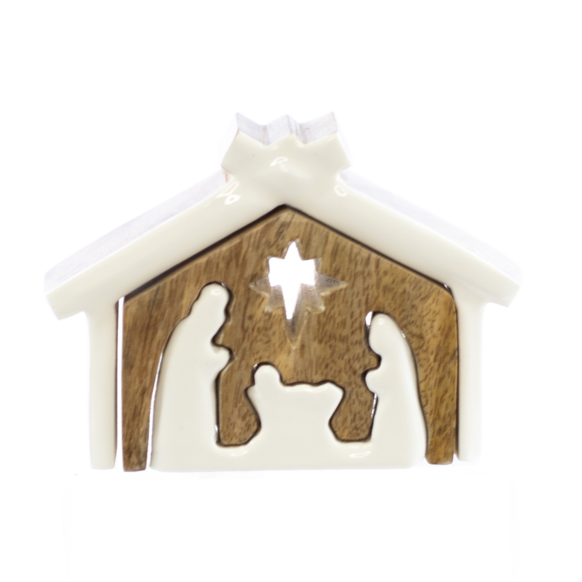 Small Mango Wooden Nativity
