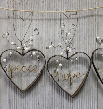 Metal Inspirational Heart Ornament (4-Styles)