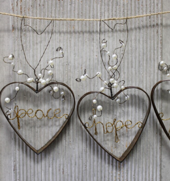 Metal Inspirational Heart Ornament (4-Styles)