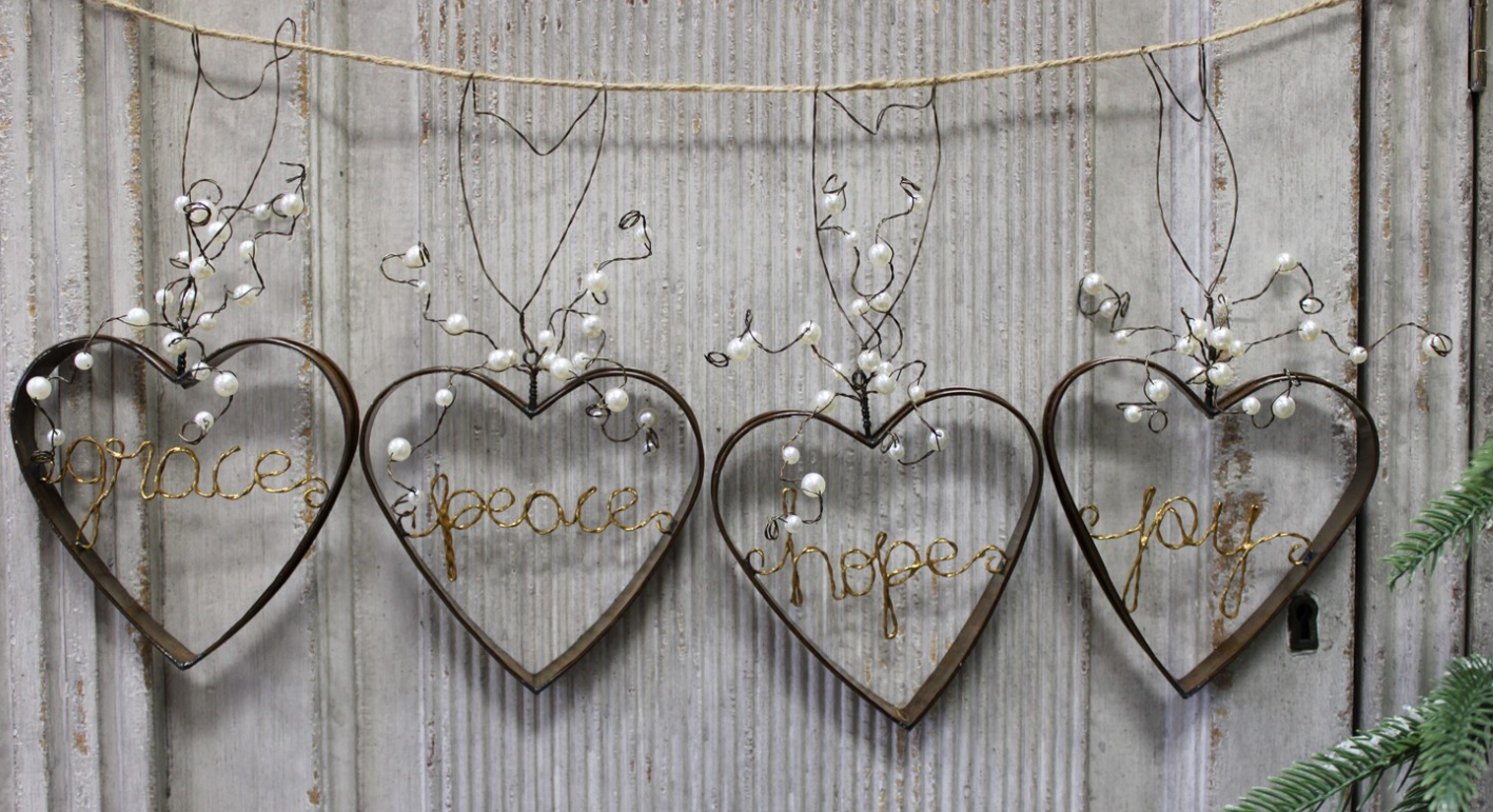 Metal Inspirational Heart Ornament (4-Styles)