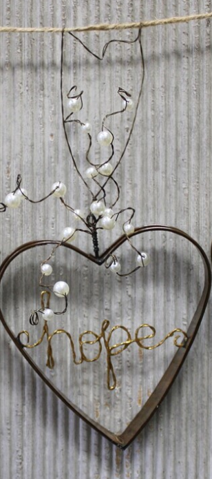 Metal Inspirational Heart Ornament (4-Styles)