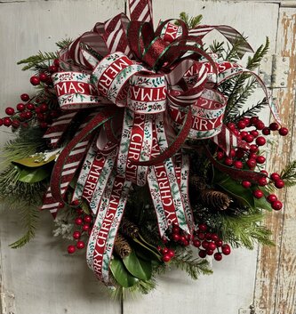 Custom Traditional Christmas Wreath