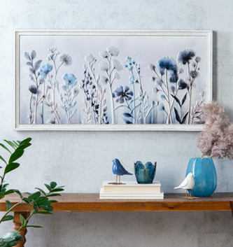 Rectangular Embossed Wild Flower Print