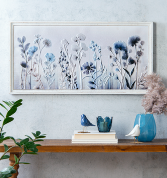 Rectangular Embossed Wild Flower Print