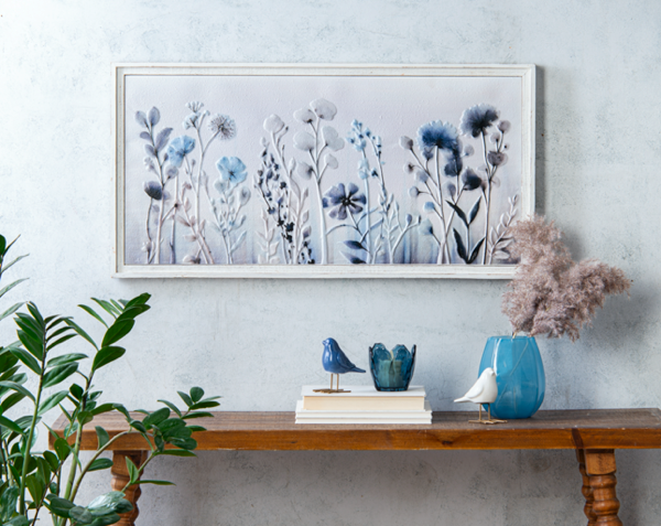 Rectangular Embossed Wild Flower Print