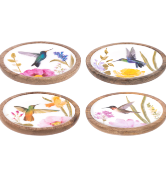 Round Hummingbird Tibit Plate (4-Styles)