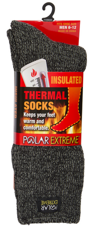 Polar Extreme Heat Men's Marl Heavy Brushed Sock 50 % OFF