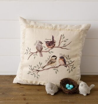 Birds on Branch Patch Pillow