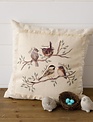 Birds on Branch Patch Pillow