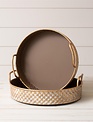 Round Embossed Gold & White Lattice Tray (2-Sizes)