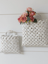 White Distressed Wall Basket (2-Sizes)